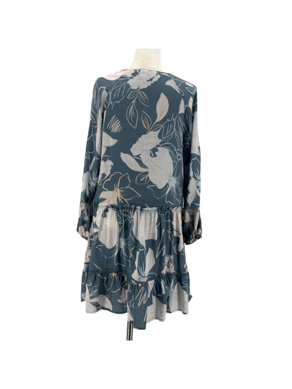 NEW Lovestitch Womens Small Dress Modern Love Floral Mini Tropical Boho Blue - Picture 6 of 9